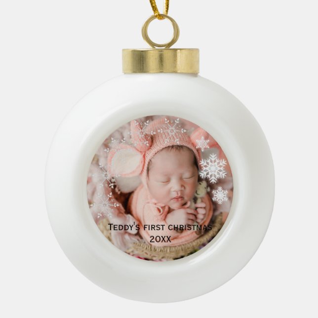Boule En Céramique Premier Noël de bébé  (Devant)