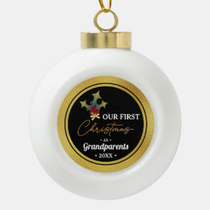 Boule En Céramique Premier Noël de grand-parent de marque personnalis