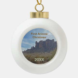 Boule En Céramique Premier souvenir de Noël en Arizona, paysage déser