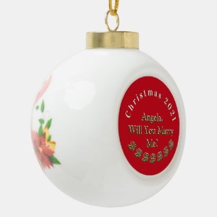 BOULE EN CÉRAMIQUE PROPOSITION DE MARIAGE DE NOËL SUR CERAMI DE BALLE