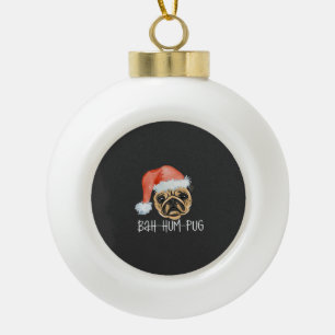 Boule En Céramique Pug drôle de Noël Maman Papa Chien Pyjama Oversize