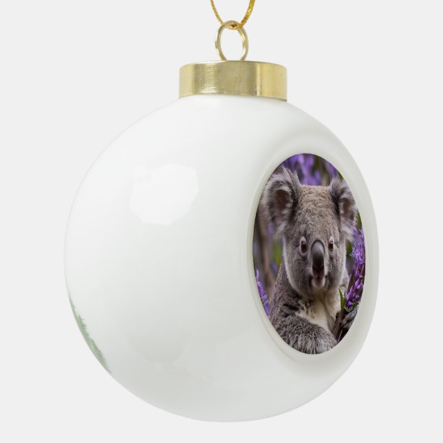 Boule En Céramique Purple Jacaranda Koala Ours, (Gauche)