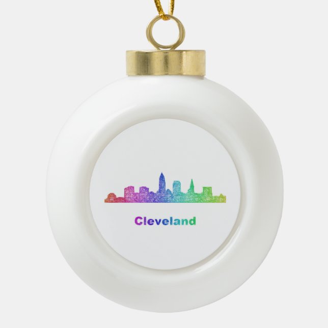 Boule En Céramique Rainbow Cleveland skyline (Devant)