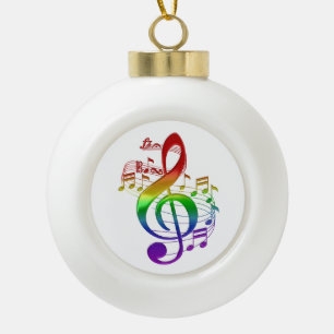 Boule En Céramique Rainbow Treble Clef and Music Notes