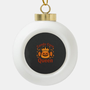 Boule En Céramique Reine Candy Corn Couronne Halloween Chauves-souris