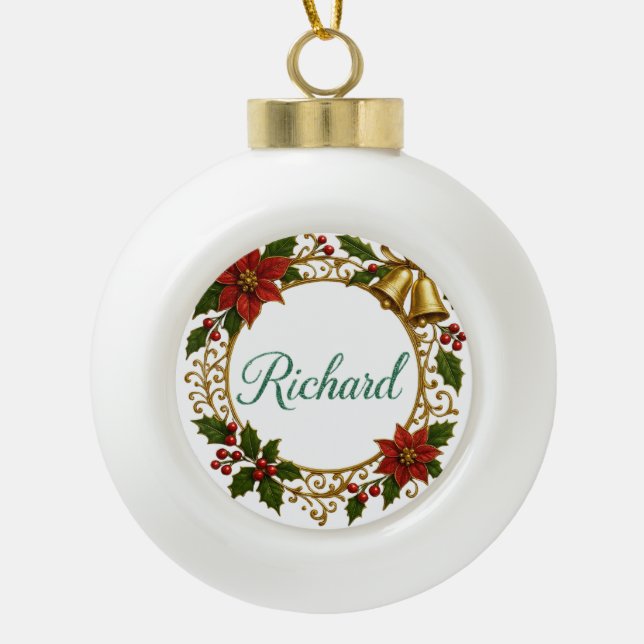 Boule En Céramique Richard Personalized Christmas Ball Ornament  (Devant)