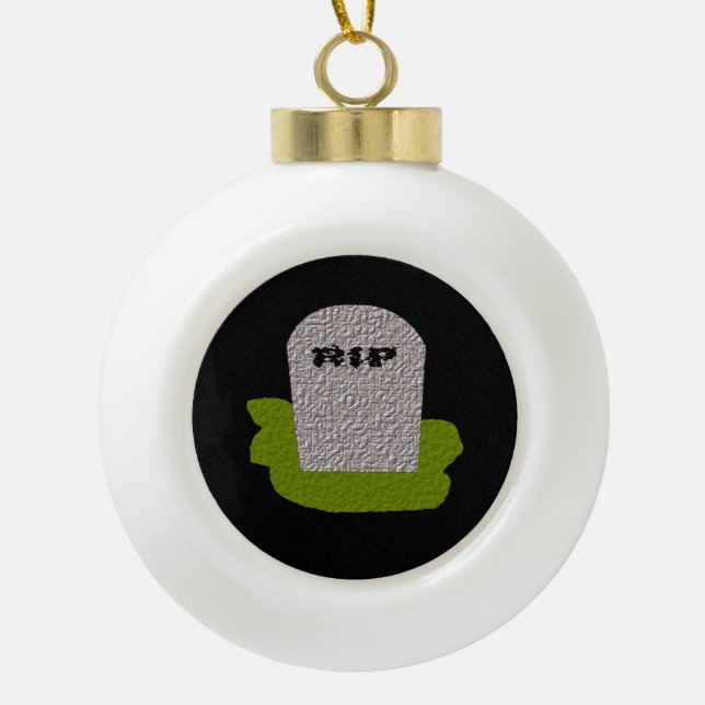 Boule En Céramique RIP Tombstone Orament (Devant)