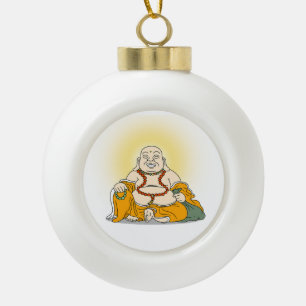 Boule En Céramique Rire l'ornement de Noël du Bouddha Maitreya