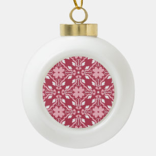 Boule En Céramique Rouge, beige à fleurs, papier peint motif sans cou