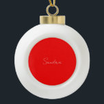 Boule En Céramique Rouge Blanc manuscrit Minimaliste Votre Nom<br><div class="desc">Avez-vous déjà vu un design aussi fin, bien pensé, esthétique et remarquable ? Le choix des lettres, leur taille de police et l'obscurité de la couleur ont été longtemps réfléchis et conçus avec de longs efforts. Le résultat a été un design si unique qui impressionne tous ceux qui le voient....</div>