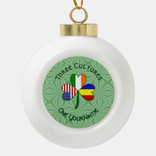 Boule En Céramique Roumanie Irlande États-Unis Trèfle Drapeau Personn