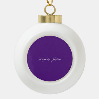 Boule En Céramique Royal Purple Plain Élégante Calligraphie minimalis