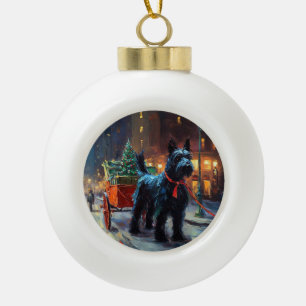 Boule En Céramique Saison de Noël du Terrier écossais