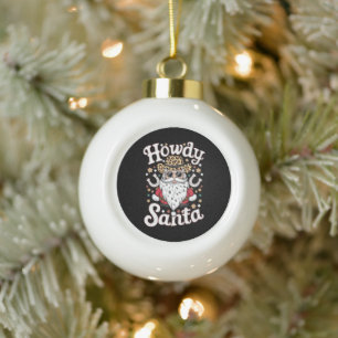 Boule En Céramique Salut Santa Cow-boy occidental de Rodéo Cadeau de 