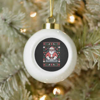 Boule En Céramique Santa Claus DJ Christmas Ugly Sweater Snowflake