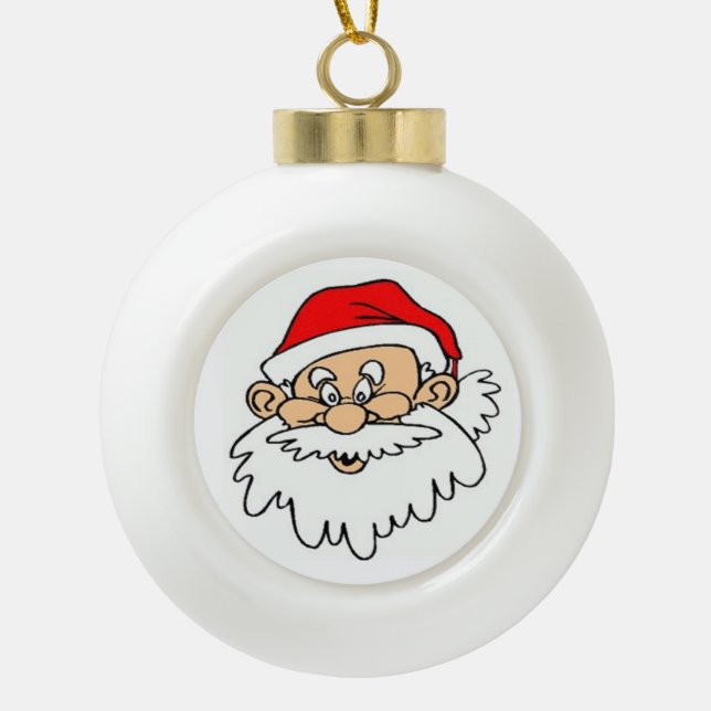 BOULE EN CÉRAMIQUE SANTA CLAUS FACE (Devant)