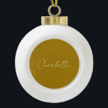 Boule En Céramique Script de calligraphie couleur or Nom personnalisé<br><div class="desc">Si vous recherchez un design simple,  lisible et minimaliste,  c'est pour vous.</div>