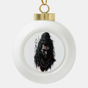 Boule En Céramique Seigneur Shiva Mahakal Grunge Foncé Art Splash Pui