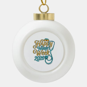 Boule En Céramique Semaine de la infirmière heureuse 2026 Stethoscope