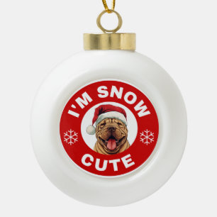 Boule En Céramique Shar-Pei Je suis Neige mignonne