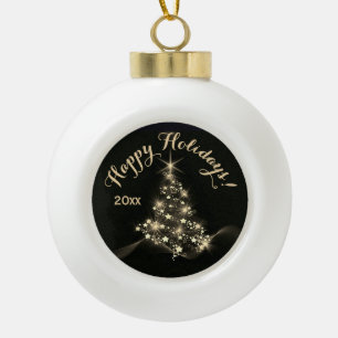 Boule En Céramique Shine d'or des étoiles sur l'arbre de Noël Année s