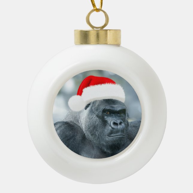 Boule En Céramique Silverback comme groupe de Noël (Devant)