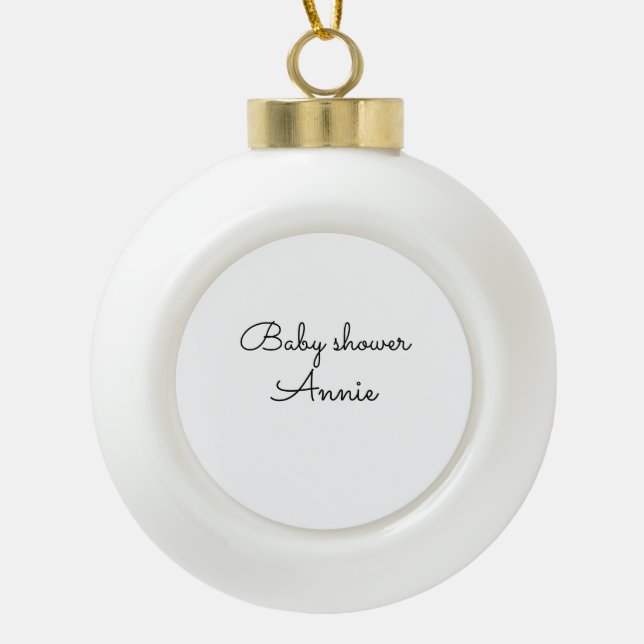 Boule En Céramique simple minimal add your name text baby shower thro (Devant)