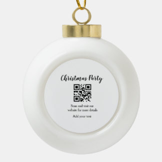 Boule En Céramique Simple noël fête site code barre QR ajouter nom
