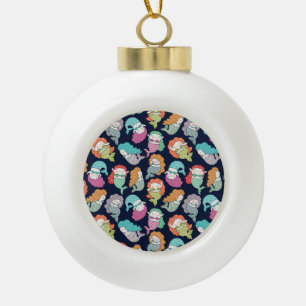 Boule En Céramique Sirènes : motif sans soudure fantaisiste.