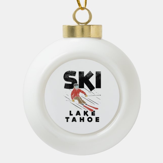 Boule En Céramique Ski - Lac Tahoe (Devant)