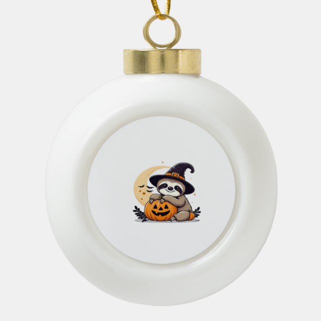 Boule En Céramique Sloth Halloween Motif Cute Classic T-Shirt (Devant)