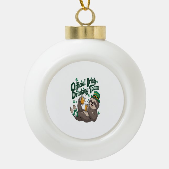 Boule En Céramique Sloth Irish Drinking St Patrick's Day (Devant)