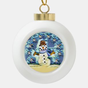 Boule En Céramique Snowie Snowman