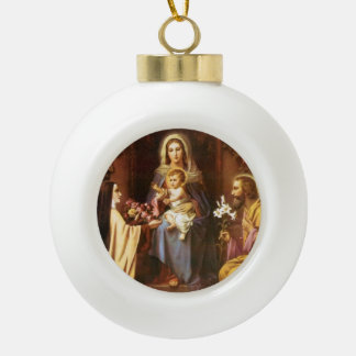 Boule En Céramique St.Therese et l'ornement saint de Noël de famille
