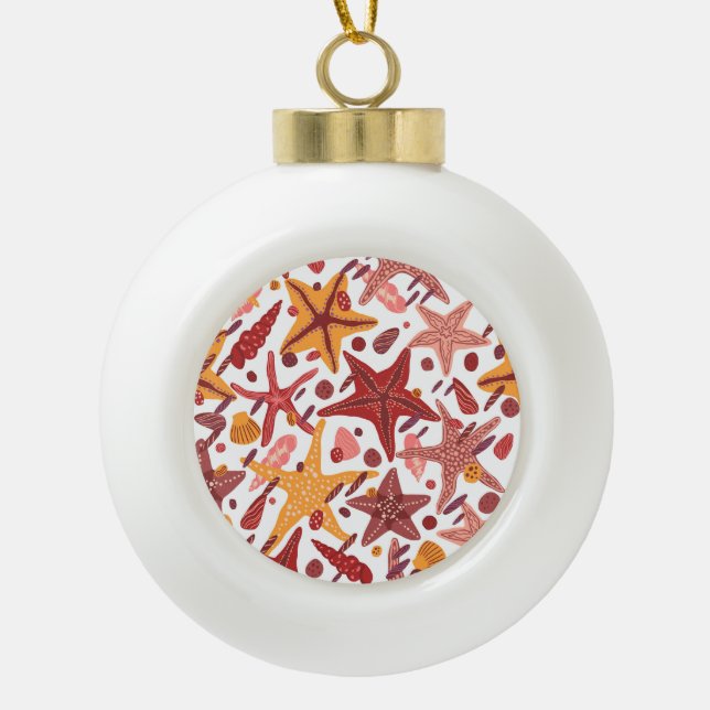 Boule En Céramique Starfish Shells : Motif scandinave (Devant)