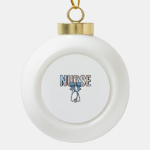 Boule En Céramique Stéthoscope Nurse Bow Floral Vintage