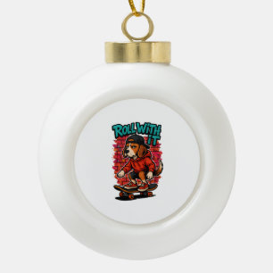 Boule En Céramique Style de rue Beagle Skateboard Graffiti Art