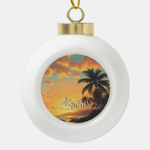 Boule En Céramique Style Vintage Hawaïen Voyage Côte Mer Coucher de s