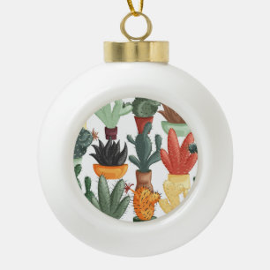 Boule En Céramique Succulents, cactus : mignon motif floral.