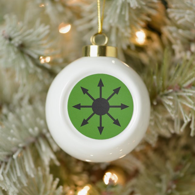 Boule En Céramique Symbole de l'étoile de Chaos (Arbre)