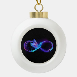 Boule En Céramique Symbole de Neon Infinity par Glowing Hummingbird