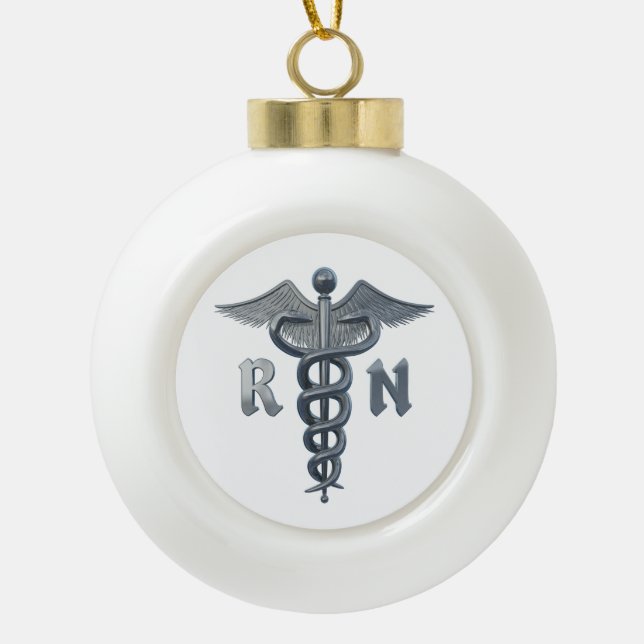 Boule En Céramique Symbole d'infirmière autorisée (Devant)