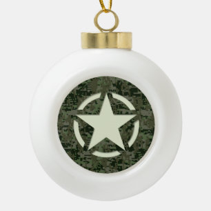 Boule En Céramique Symbole Vintage Star Stencil Camouflage numérique