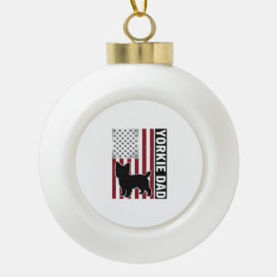 Boule En Céramique T-shirt pour chien avec gravure vintage patriotiqu
