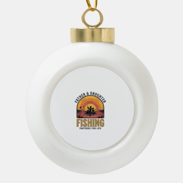 Boule En Céramique T-shirt pour père et fille, partenaires de pêche p (Devant)