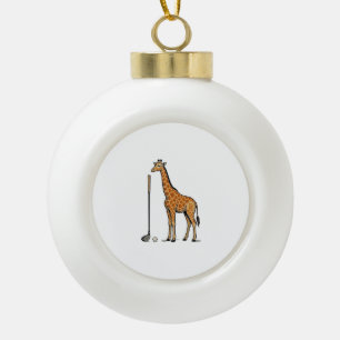 Boule En Céramique T-Shirt Vintage Gravure Vecteur Girafe Golf Desi