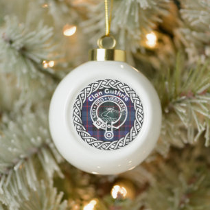 Boule En Céramique Tartan et blason du clan écossais Guthrie