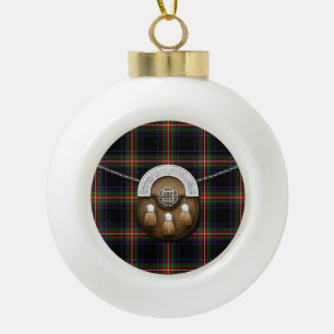 Boule En Céramique Tartan et escarcelle de watt de clan