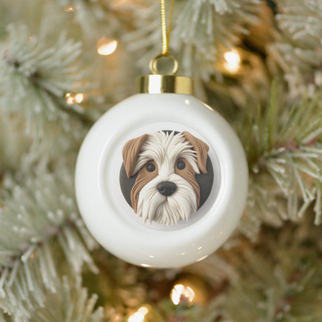 Boule En Céramique Tchiot Biewer Terrier inspiré 3D (Arbre)