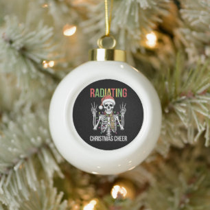 Boule En Céramique Technicien en radiologie de Noël Santa Skeleton Xr